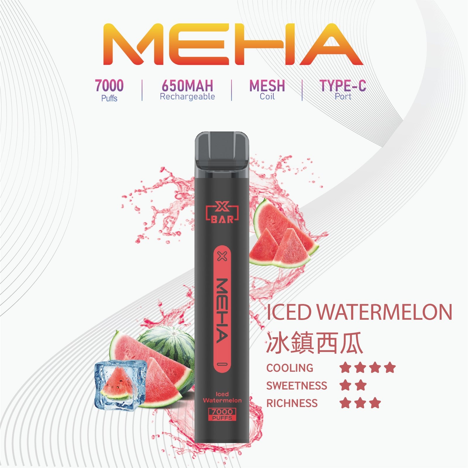 MEHA-XBAR小黑條7000口拋棄式-4jpg - ILIA 拓撲蒸汽 | 台灣電子霧化器官方線上旗艦
